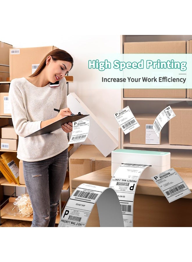 فوميمو طابعة 241BT بلوتوث حرارية لملصقات الشحن 4x6 لاسلكية، متوافقة مع منصة التجارة الإلكترونية، iOS/أندرويد/ويندوز/ماك، سرعة 150 مم/ث بدون حبر أو تونر - Image 5